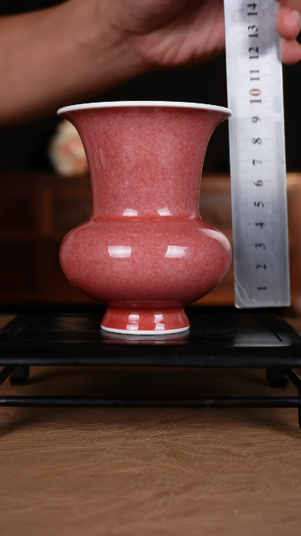 瓶豇豆红景德镇纯手工陶瓷
