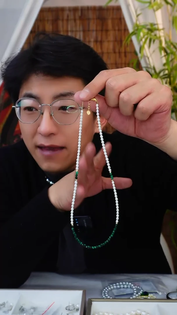 【闪购商品】淡水珍珠颈饰银S925镶嵌设计款小米链