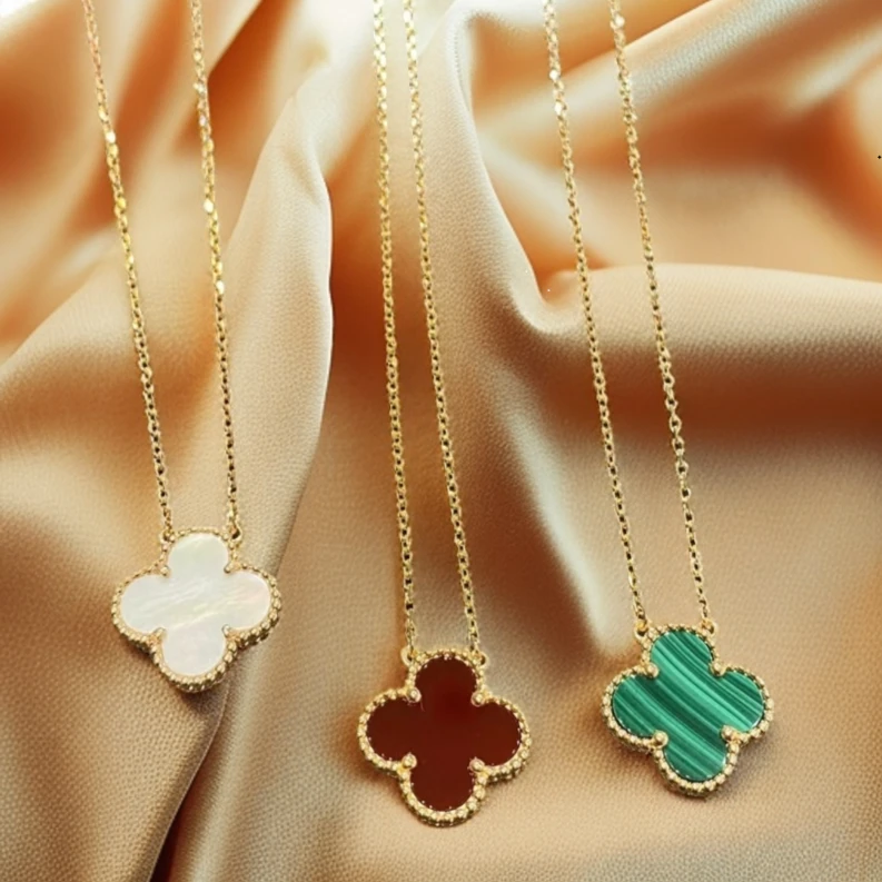 《简韵店》经典单花  四叶草项链幸运草造型轻奢项链围巾