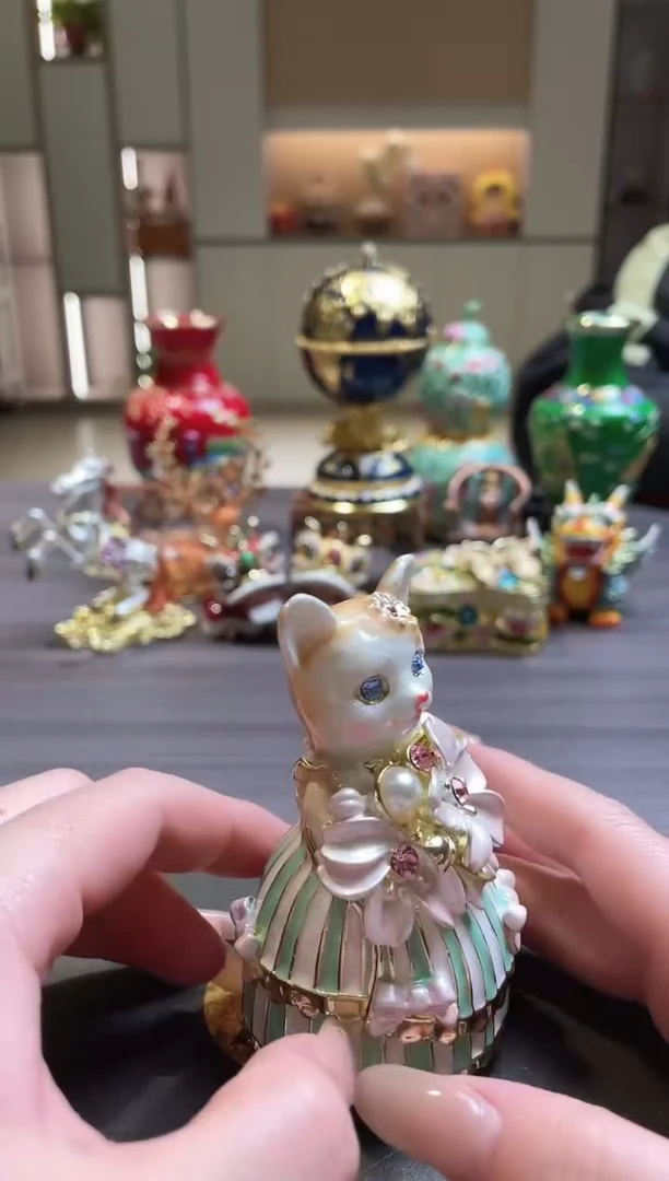 摆件七宝烧珐琅彩首饰盒