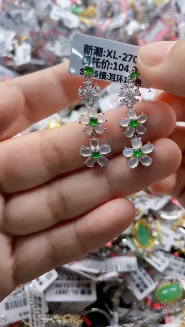 翡翠戒指银S925镶嵌11111---10++++