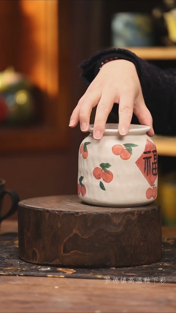 陶瓷景德镇高温釉下手绘陶瓷@L564@