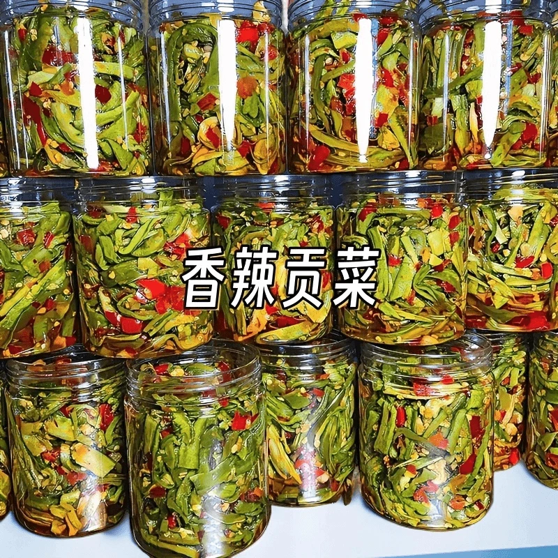 湖南特产超脆嫩贡菜响菜下饭菜辣椒酱香辣拌面下饭菜小吃零食开胄