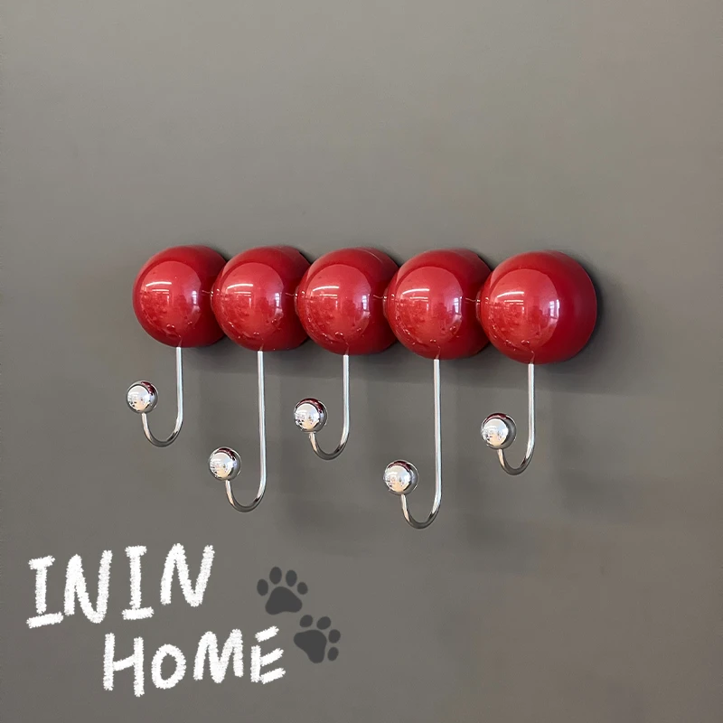 ININHOME糖葫芦吸盘挂衣钩免打孔卫生间挂钩卧室强力无痕排钩CY