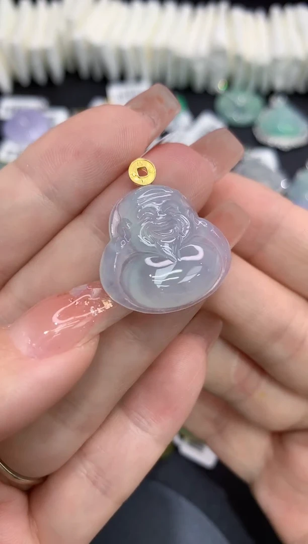 吊坠(不含链)18K金镶嵌翡翠11111111111