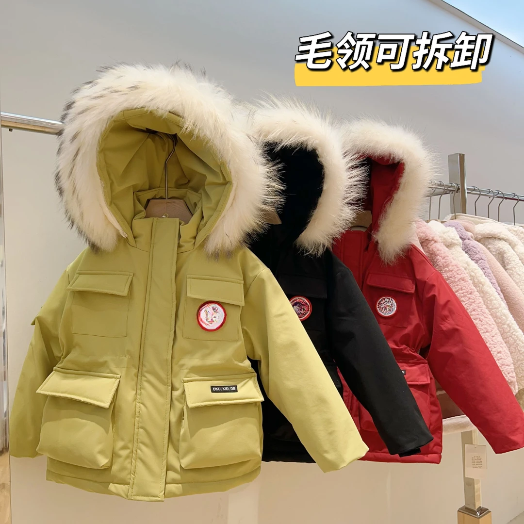 770 儿童~毛 领加绒加厚棉 服派克 外套~