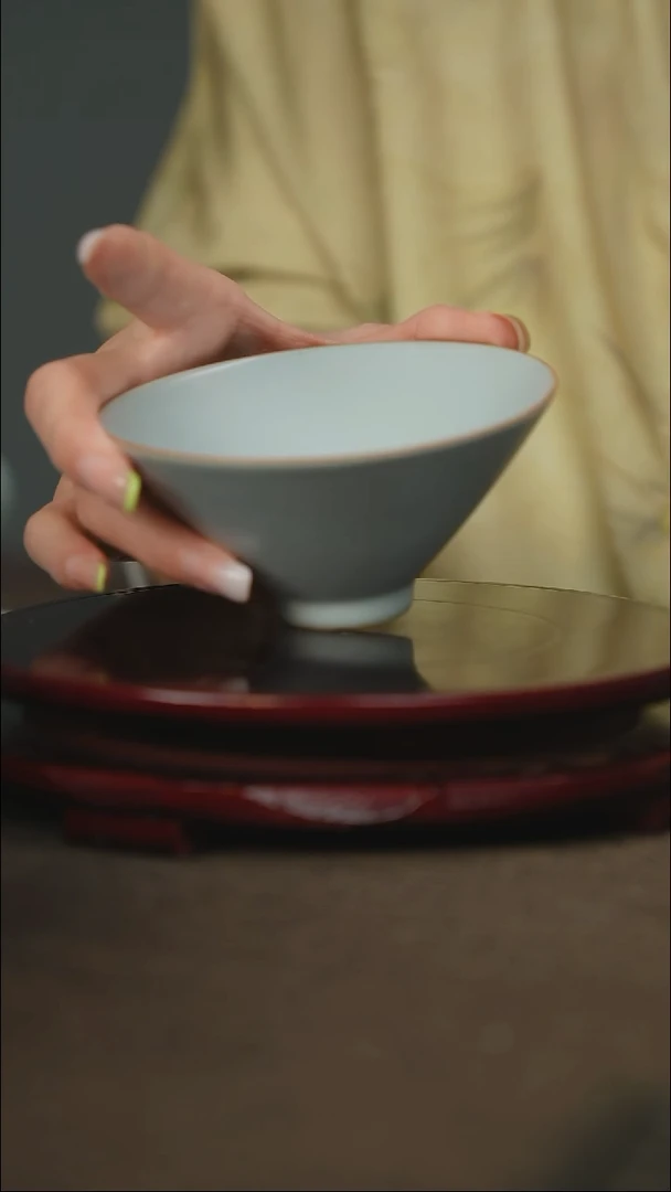 微微瑕 大斗笠杯 无底款