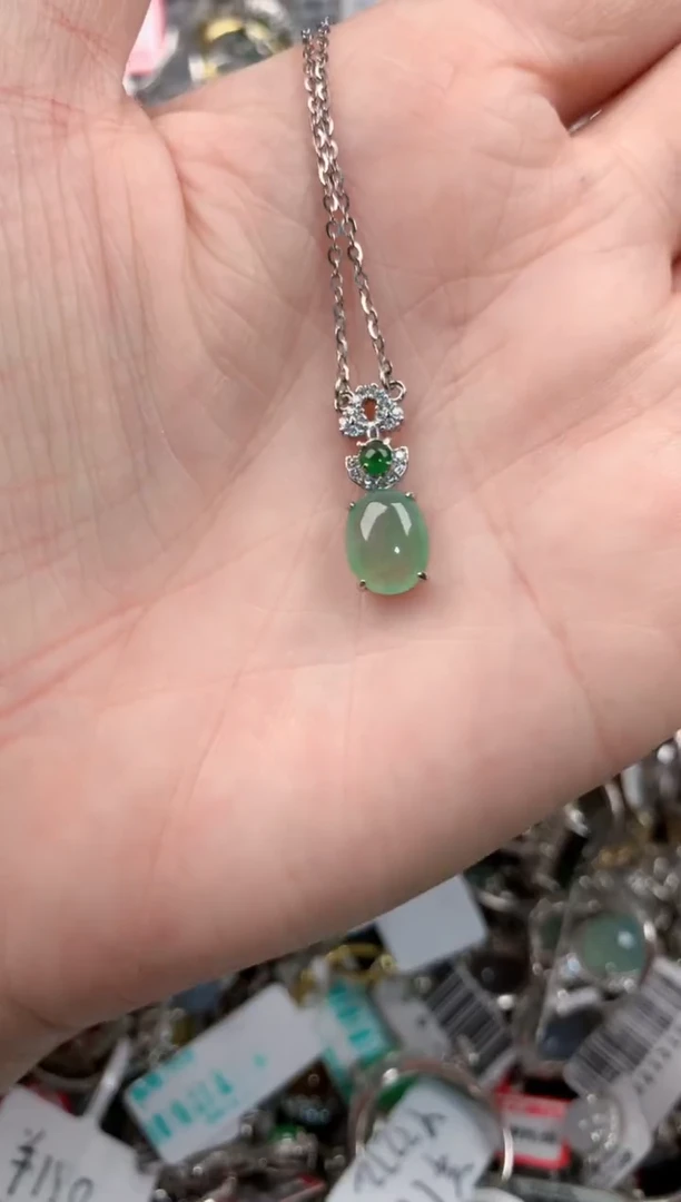 银S925镶嵌戒指翡翠555  8