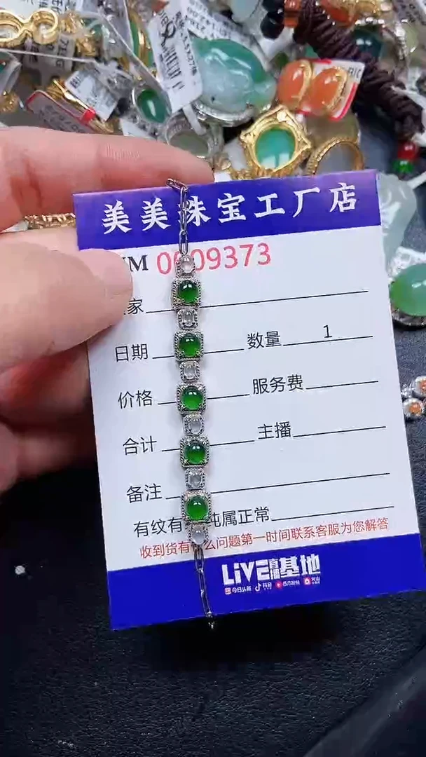 颈饰银S925镶嵌翡翠9373