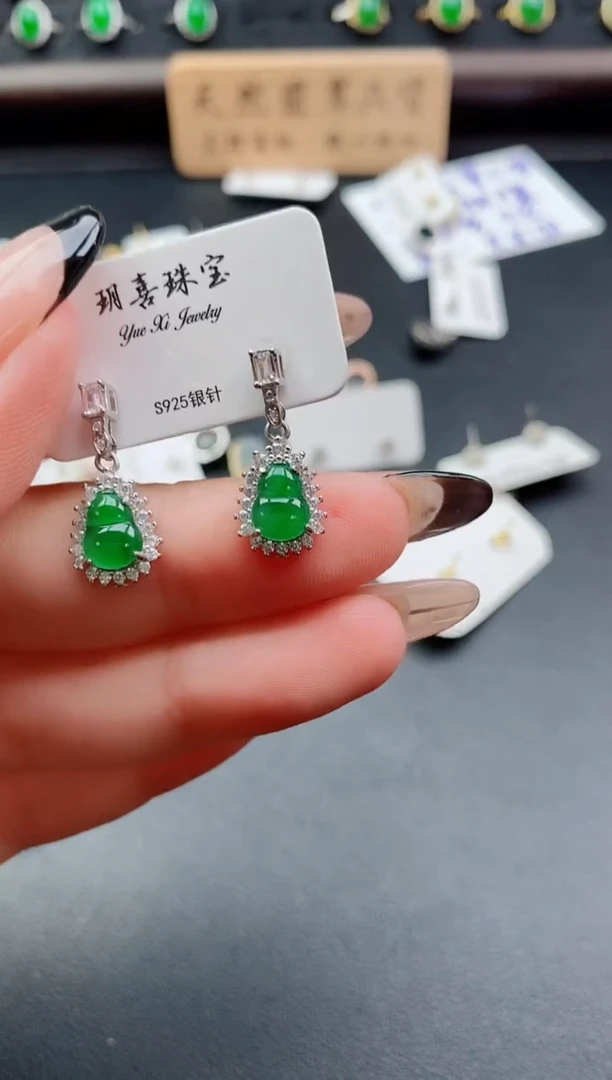 银S925镶嵌戒指翡翠1