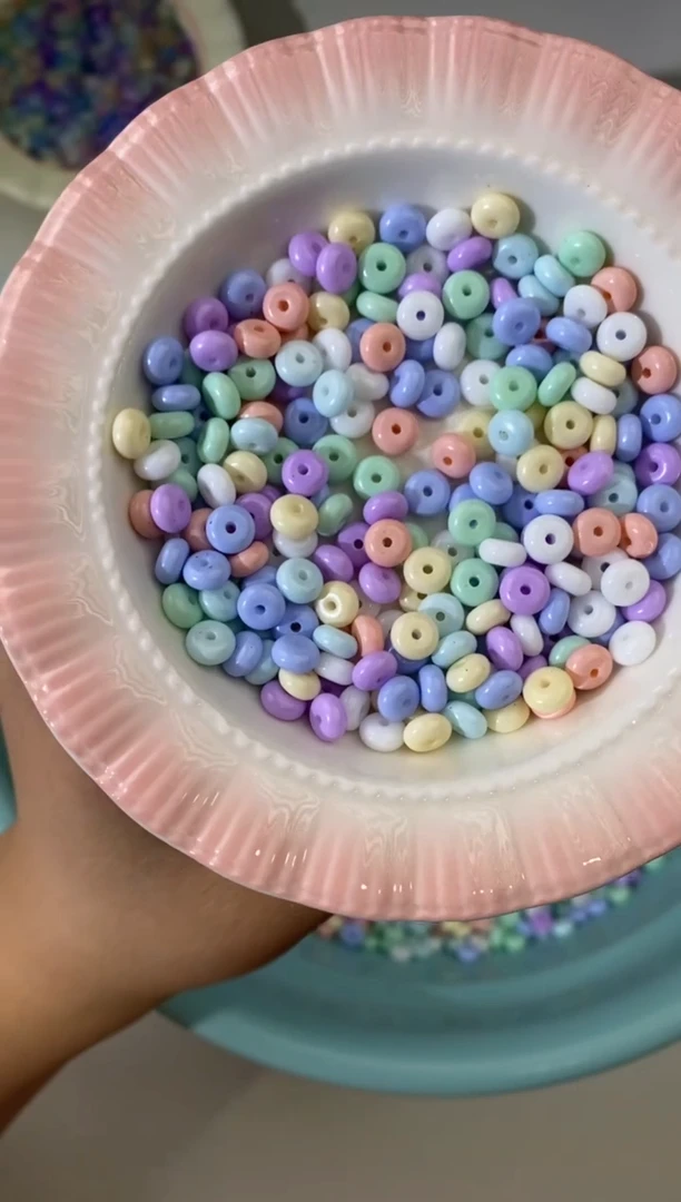 玻璃2830卡6实色玉米算盘珠150颗马卡龙