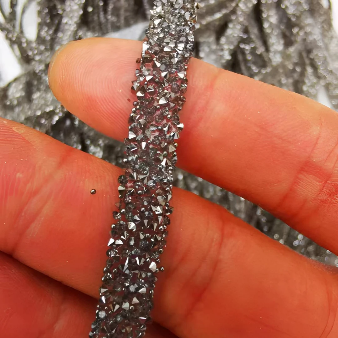 《海燕专属》0.8cm水钻贴带diy烫钻树脂钻带背胶钻条饰品服装辅料