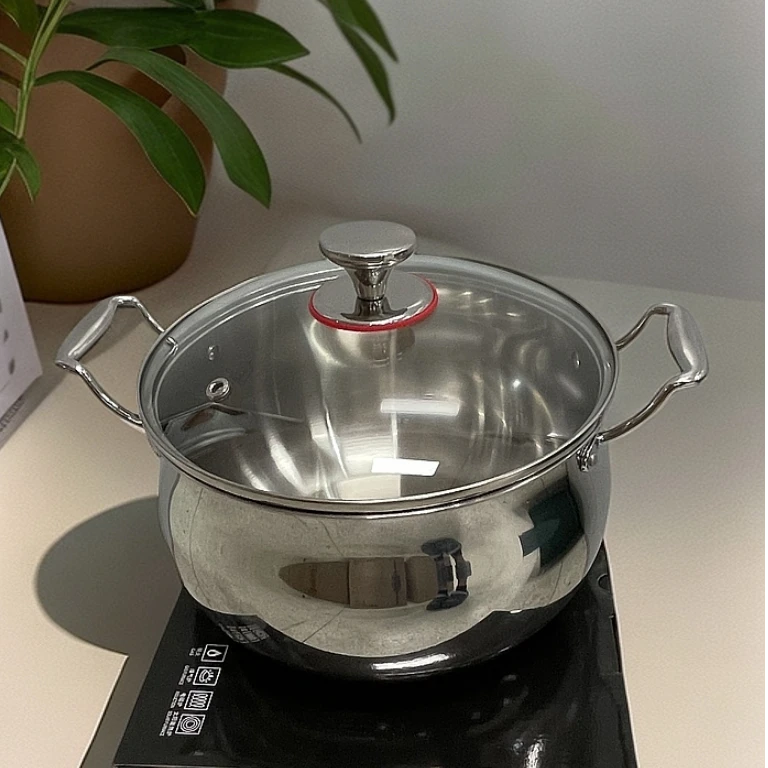 LZ【苹果锅】不锈钢汤锅煲汤锅鼓型汤锅炉灶通用