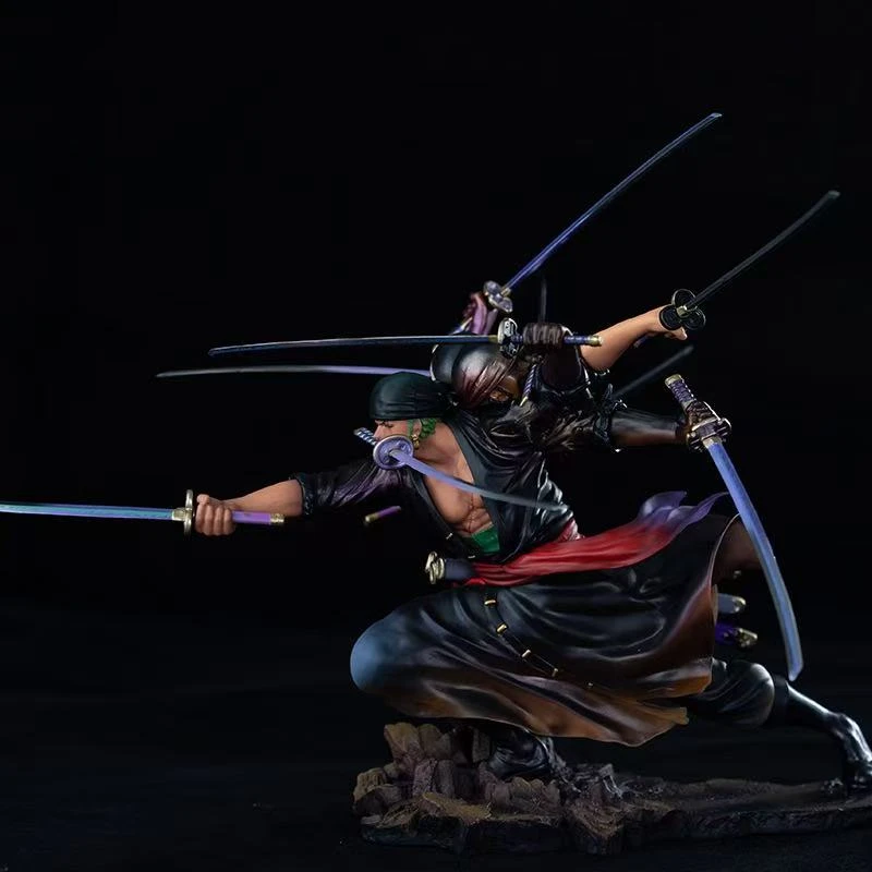 动漫二次元周边战斗形态三头六臂阿修罗九刀流索隆手办模型摆件