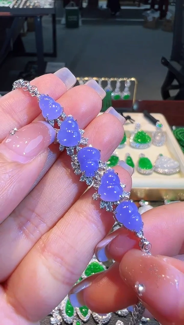 【闪购商品】翡翠手链18K金镶嵌翡翠