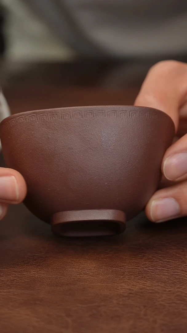 紫砂茶杯四方杯 底槽清