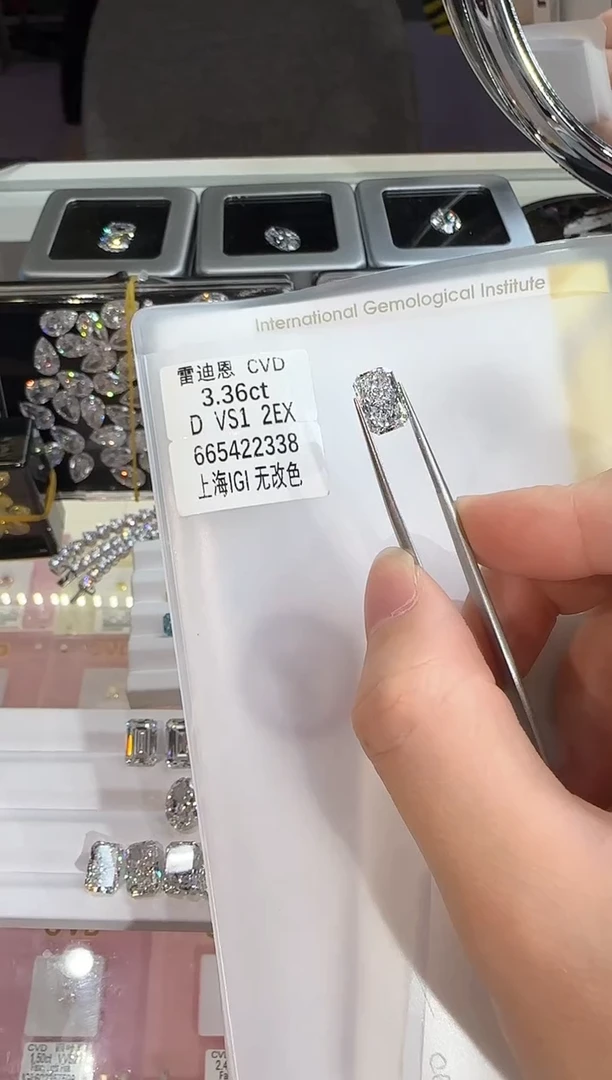 裸石实验室培育钻石@ 3.36ct 先鉴赏，再定制！