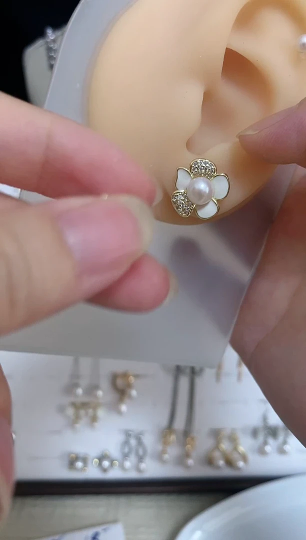 合金耳饰淡水珍珠94