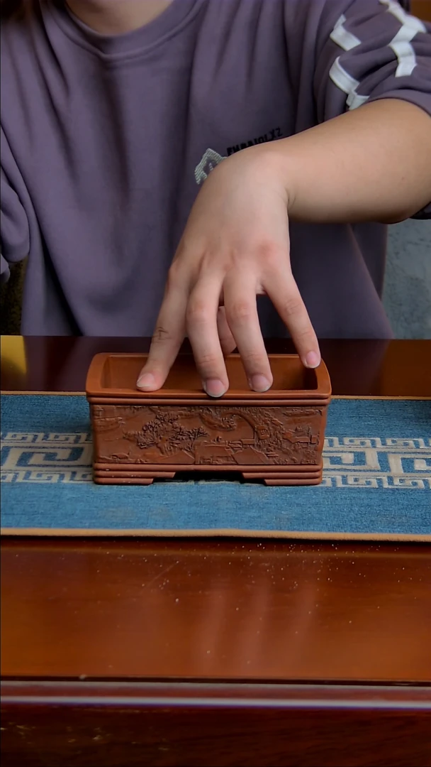 【闪购商品】紫砂花盆14*10*4.8内径紫砂花盆