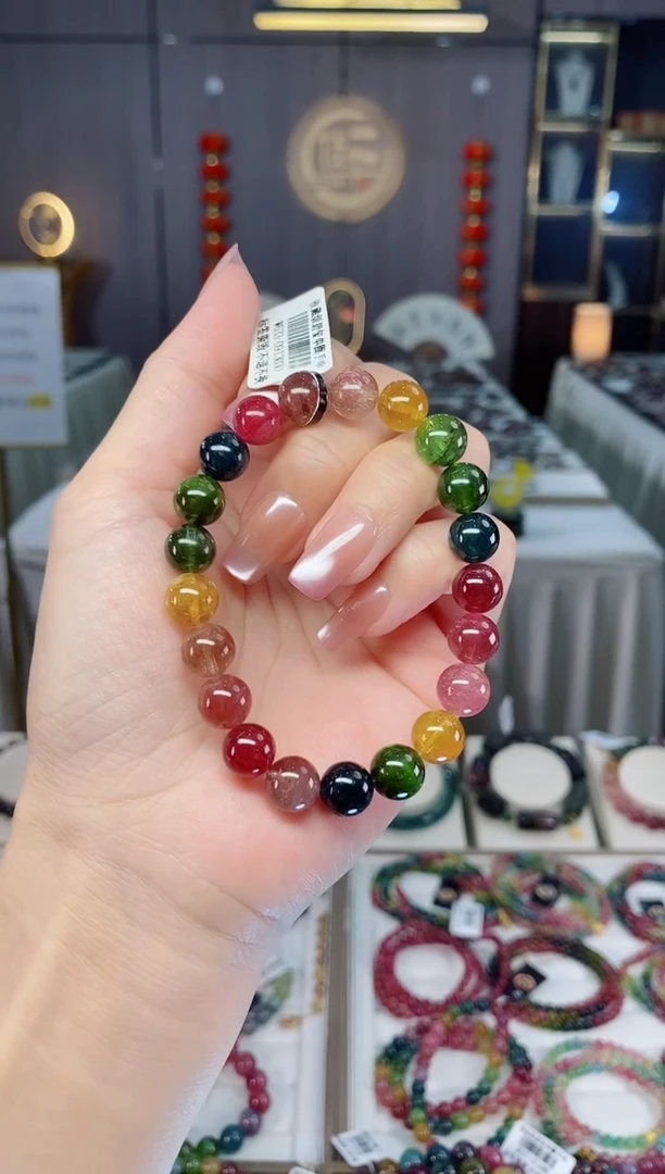 未镶嵌老矿色标单圈手串9mm+碧玺hon多样性发货一条