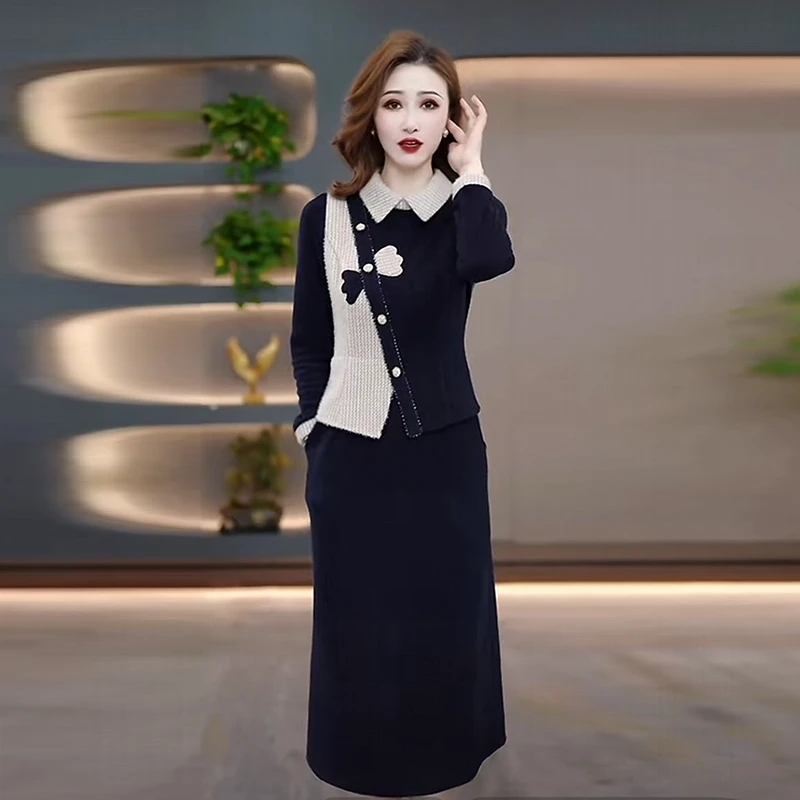 雪花绒气质轻奢高级感女装2025冬季新款时尚减龄加绒加厚连衣裙子