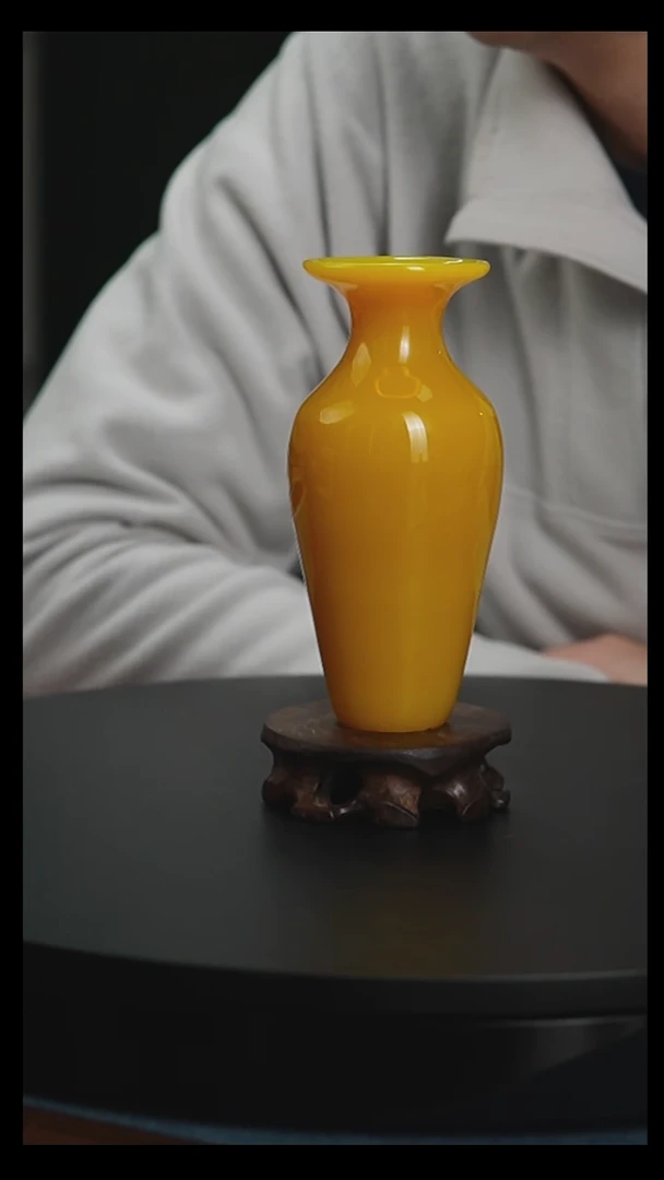 手工艺品琉璃手工琉璃鸡油黄萝卜瓶