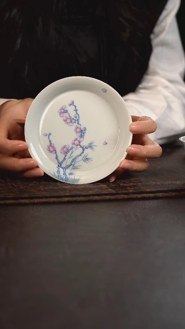 【闪购商品】杯聚澜堂斗彩玉兰花小壶承