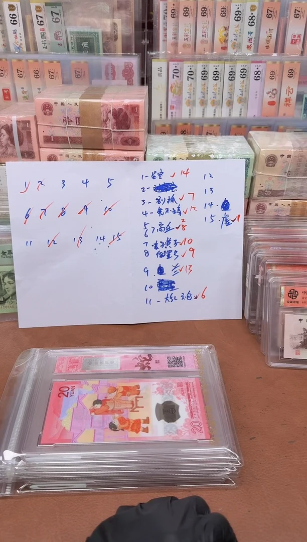 塑料蛇年纪念钞  标十 无4  通打盲抽