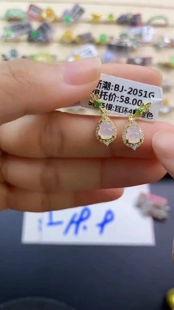 银S925镶嵌戒指翡翠翡翠 蛋面 银S925镶嵌