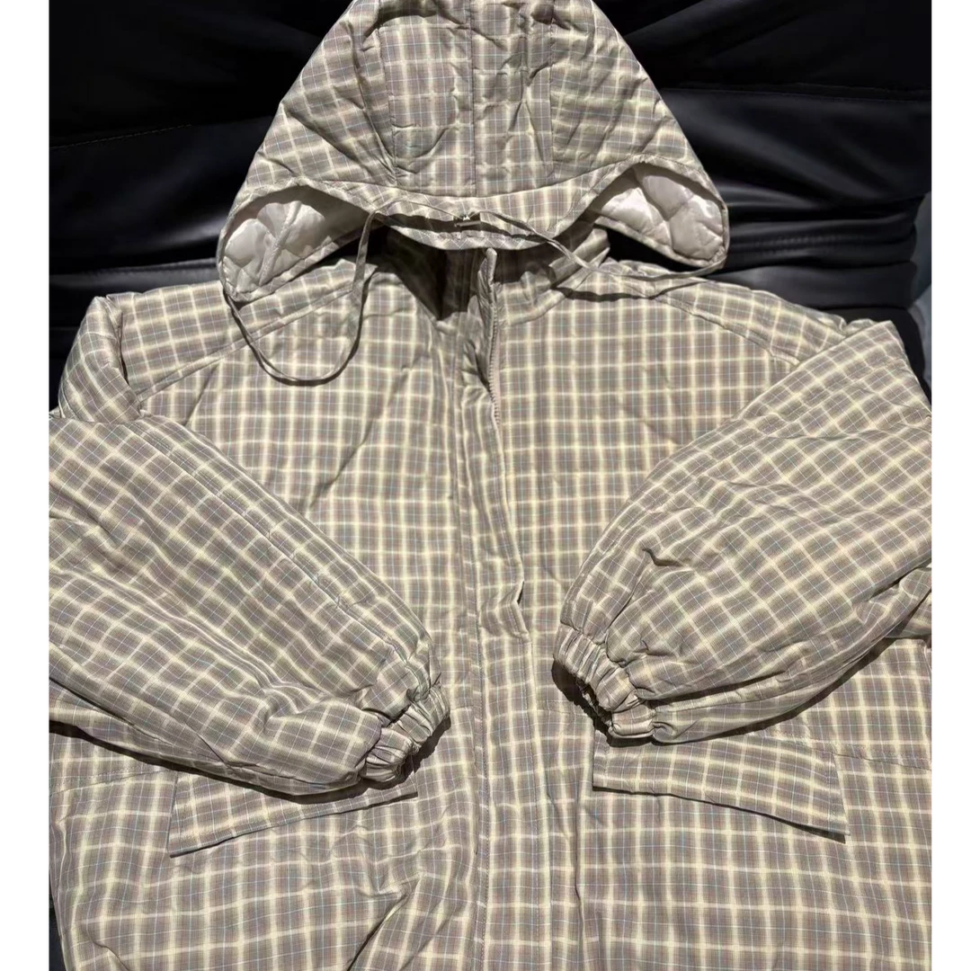 绿色格子外套（帽子可拆卸）