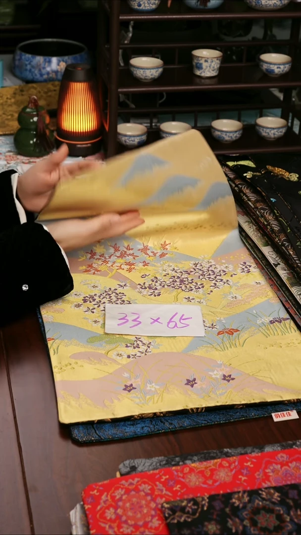 【福利西阵织湖光山色双面】中国风干泡织锦茶席33*60