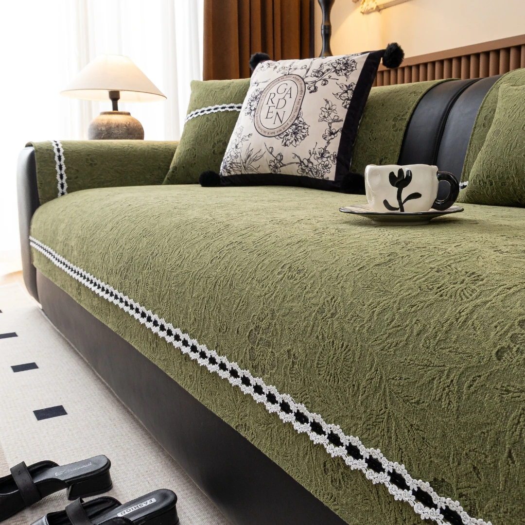 【恋花】防滑沙发垫四季通用2025新款雪尼尔高级大气轻奢防猫抓坐垫