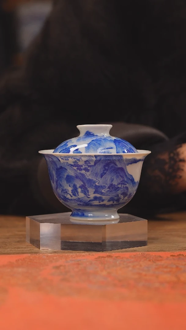 【闪购商品】杯恒垣山房 千里江山盖碗