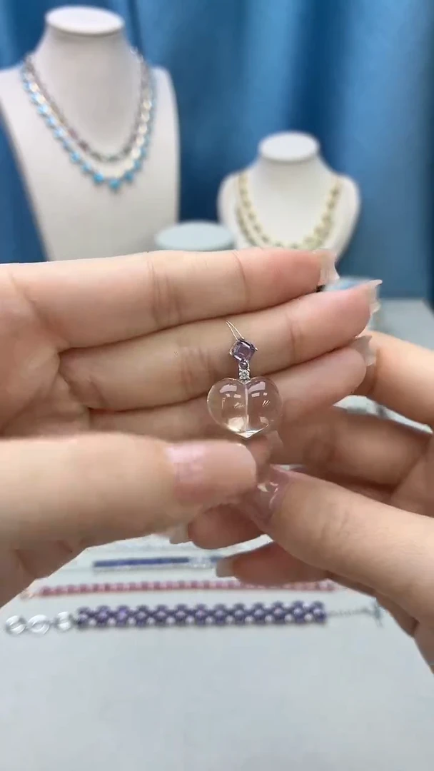 吊坠(不含链)银S925镶嵌水晶252BJ1209产品一个（多样性）