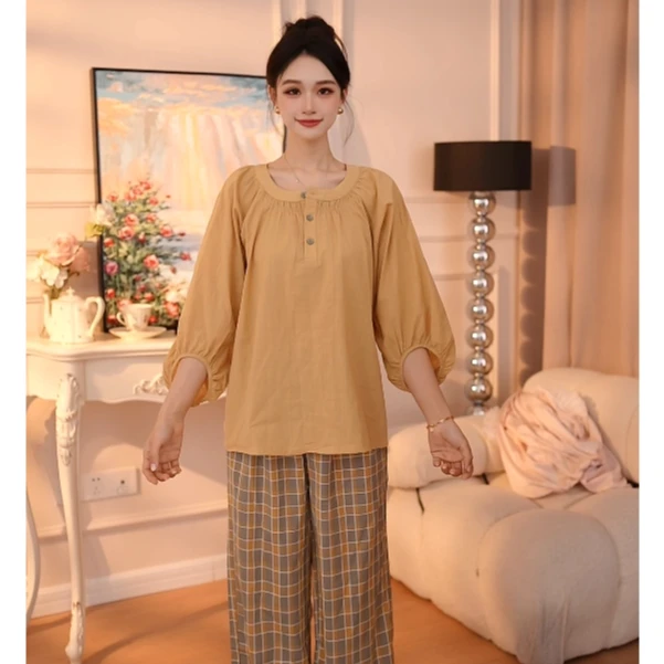 【陌颜】睡衣套装睡衣春秋长袖休闲家居服夏季薄款秋季棉