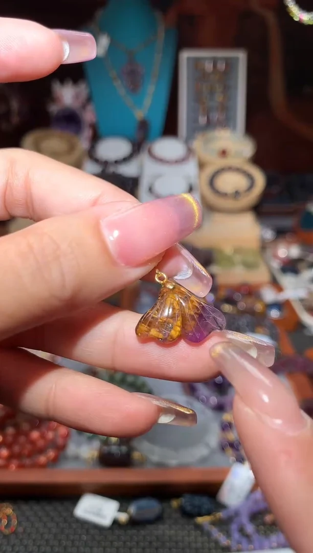 未镶嵌颈饰水晶极光紫钛鱼尾提溜多样性发其1