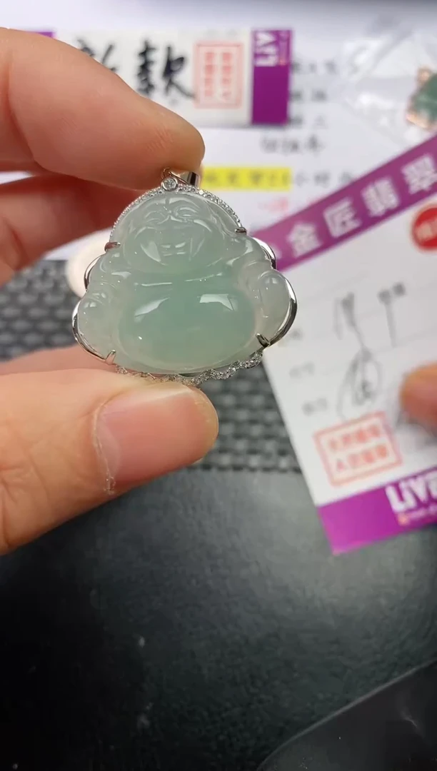 吊坠(不含链)银S925镶嵌翡翠丫*.挂件