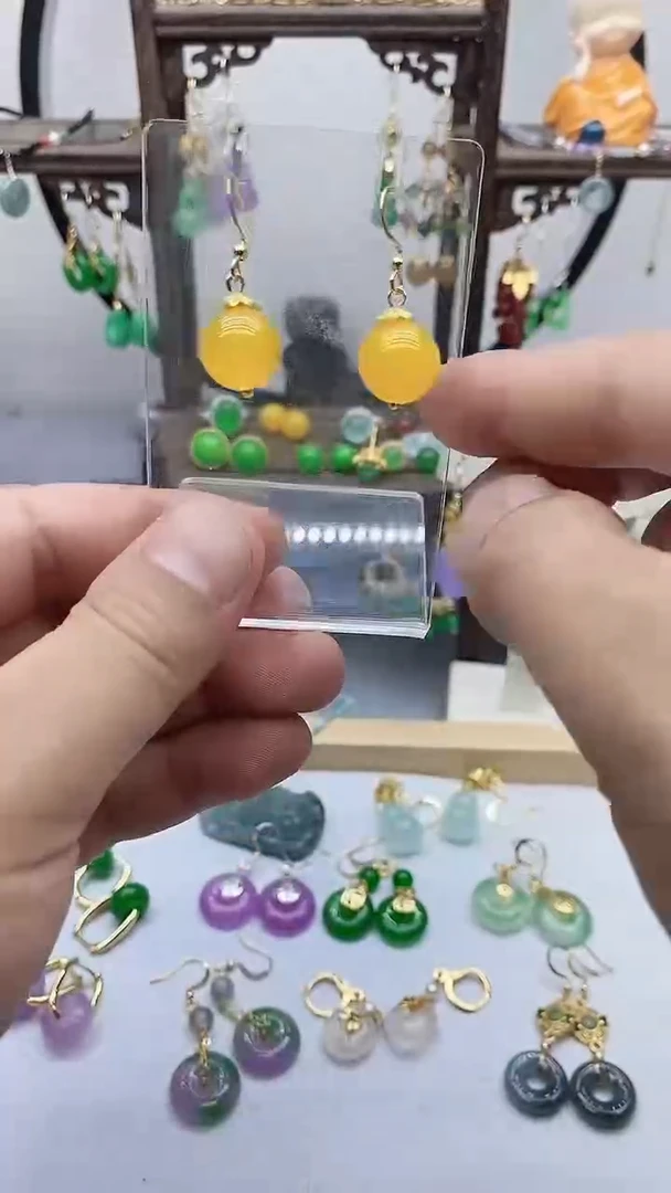 玛瑙/玉髓耳饰14K金镶嵌91