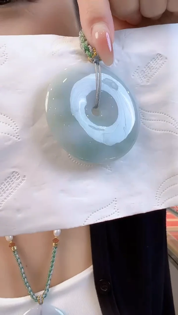翡翠未镶嵌吊坠(不含链)孤品翡翠A货平安扣吊坠