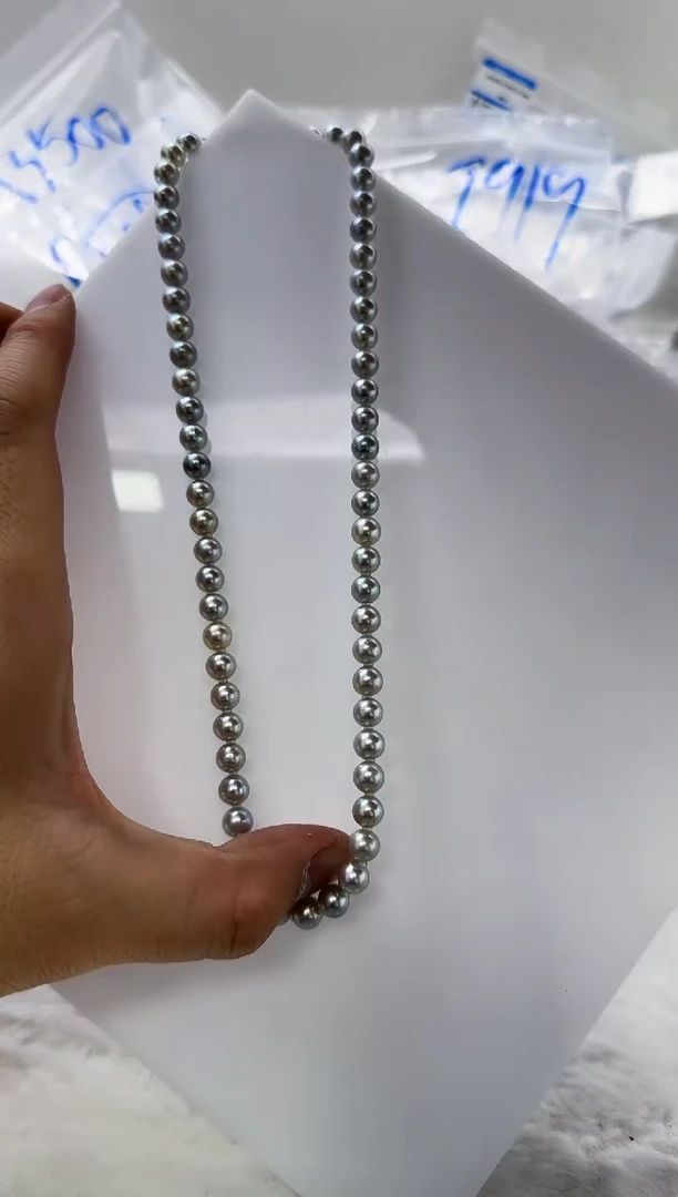 【闪购商品】海水珍珠DA银S925镶嵌t914 灰珠串6