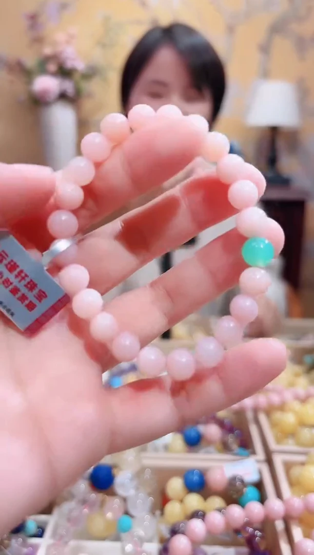 未镶嵌蛋白石手链天然欧泊粉澳宝，少女粉