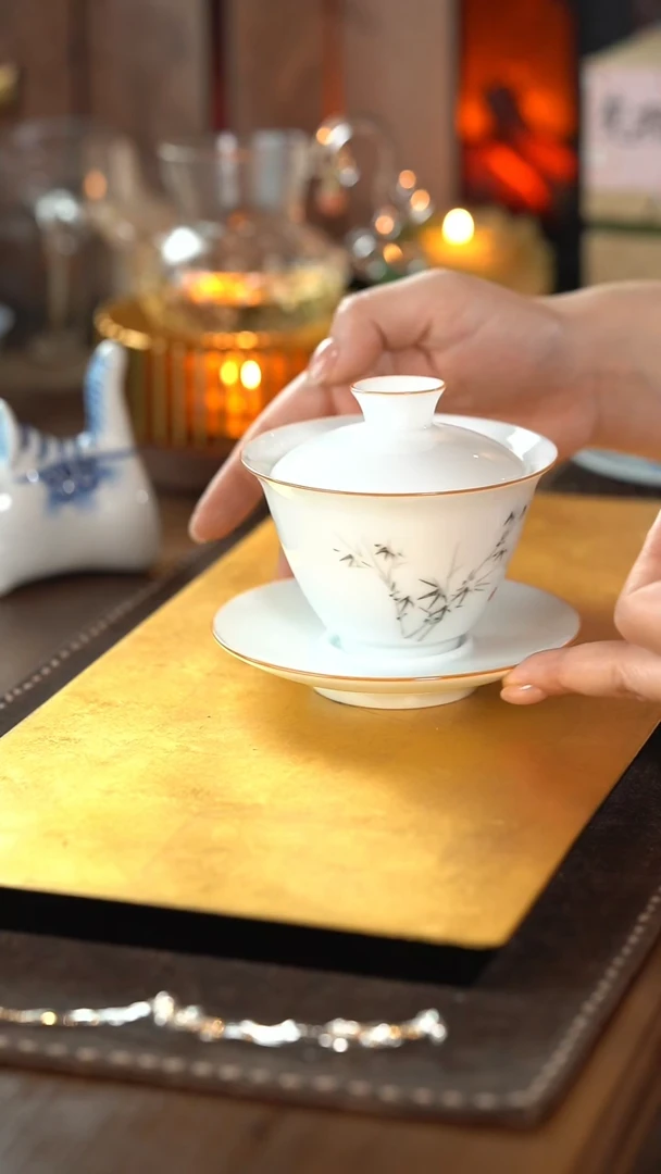 【闪购商品】【刷刷粉丝专享】青白盖碗（黑竹）