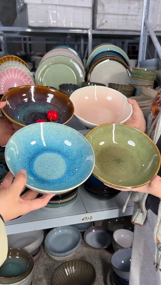 陶瓷外贸尾货瑕疵满20包邮X4菜碗组合