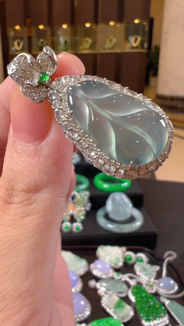翡翠银S925镶嵌吊坠(不含链)天然A货翡翠JJ12多样性发一