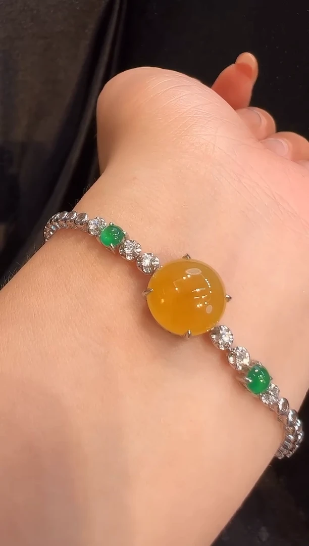 18K金镶嵌手链翡翠AL6手链