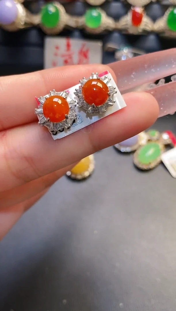 银S925镶嵌戒指翡翠天然