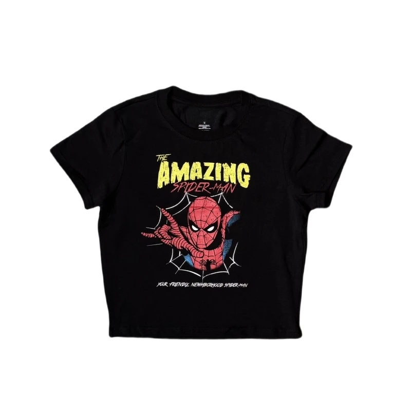 033黑色蜘蛛侠辣妹短袖