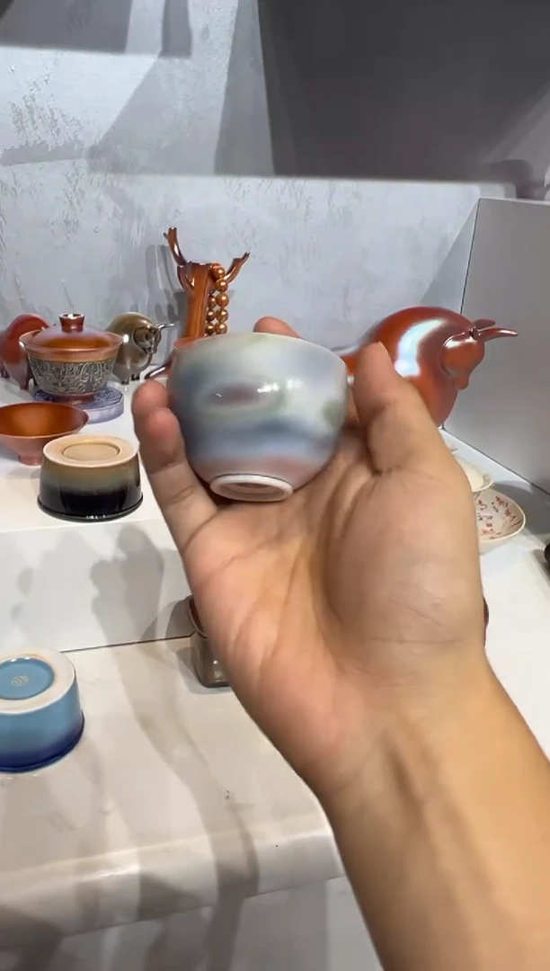 11柴房陶瓷柴烧紫韵主人杯，微某瑕因柴烧特性，每只都略有不同~