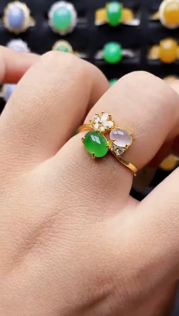 银S925镶嵌戒指翡翠0314