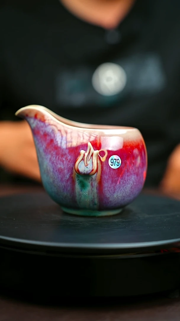 979#原矿钧瓷炉钧釉佛手公道杯